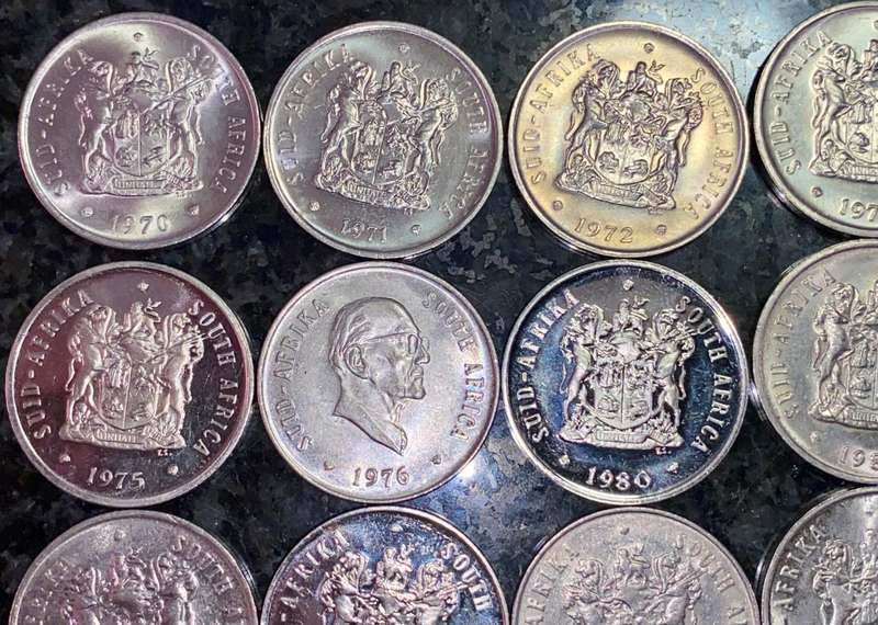 SOUTH AFRICA 20 CENT SOME PROOF 1970, 71, 72, 73, 75, 76, 80, 81, 83, 84, 87, 89, 90(1 BID TAKES ALL