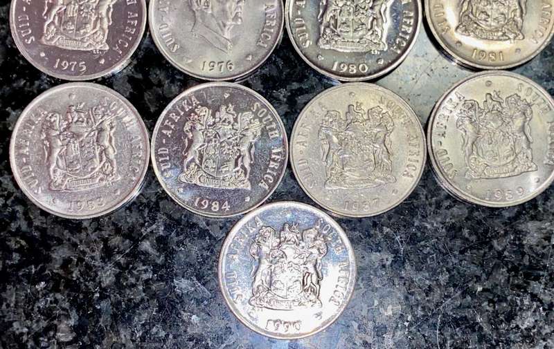 SOUTH AFRICA 20 CENT SOME PROOF 1970, 71, 72, 73, 75, 76, 80, 81, 83, 84, 87, 89, 90(1 BID TAKES ALL