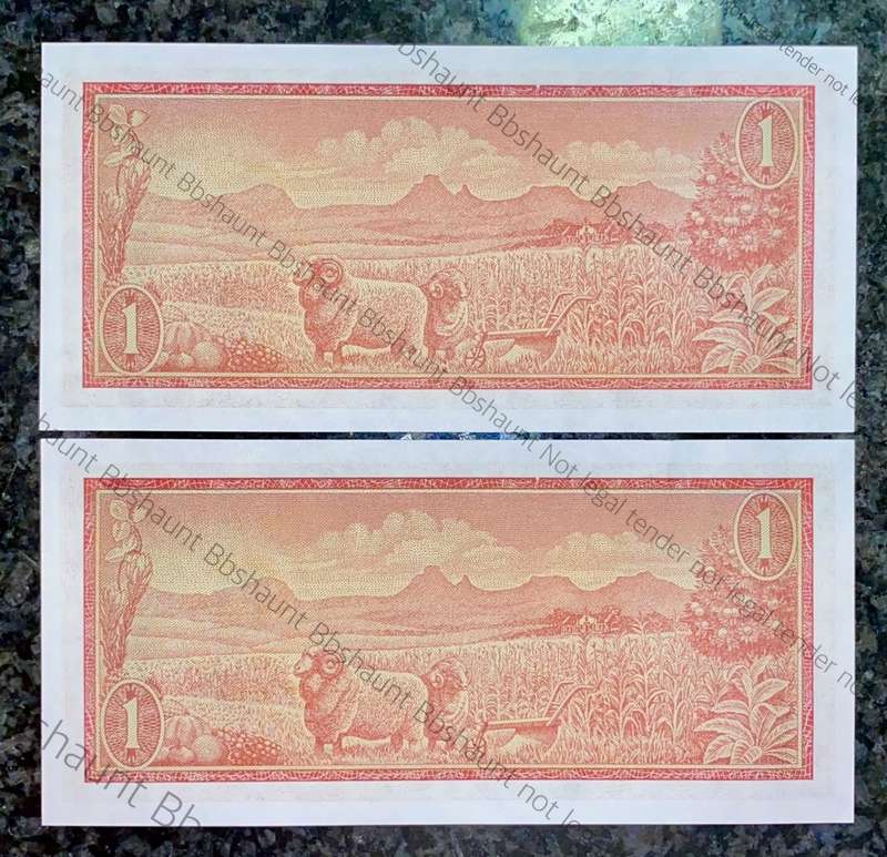 TW DE JONGH R1 IN SEQUENCE B397 /596531-532 UNC 3RD ISSUE 1975(1 BID TAKES ALL)