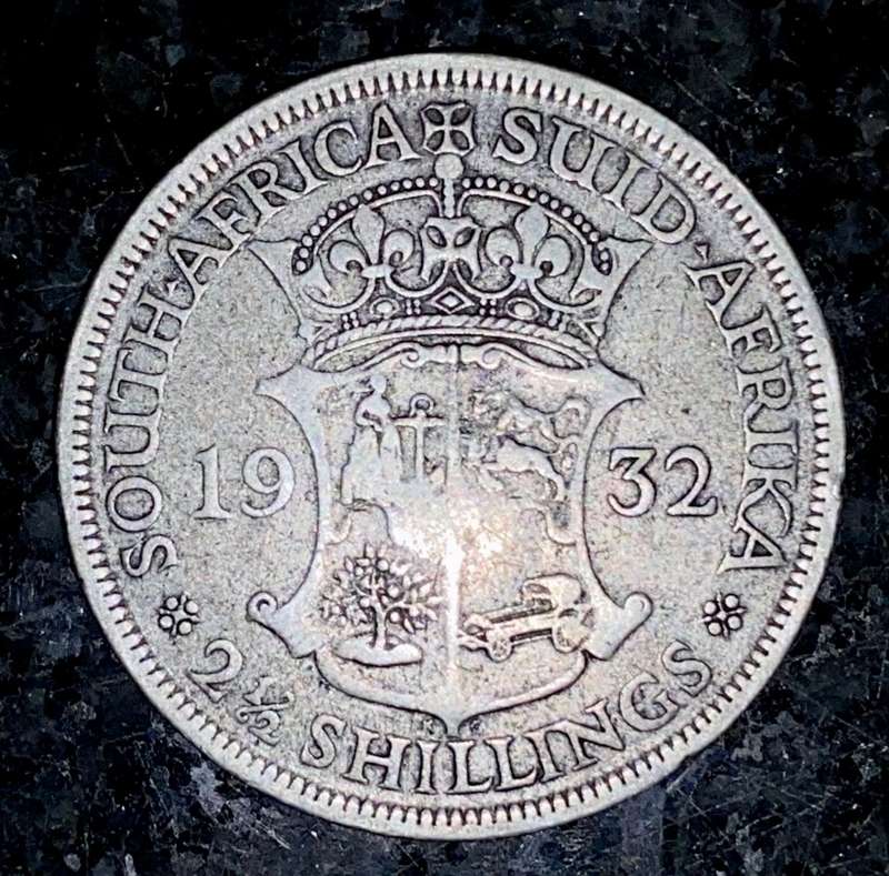 S A UNION SILVER 2 1/2 SHILLINGS 1932 SILVER 80%