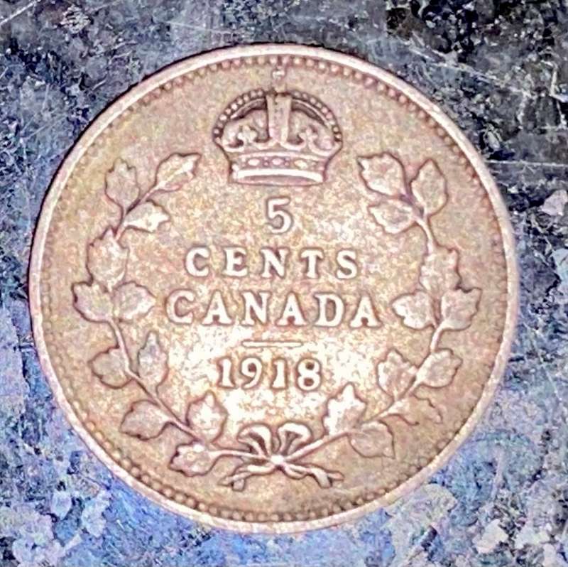 CANADA SILVER 5 CENT 1908 - STERLING 92.5 SILVER
