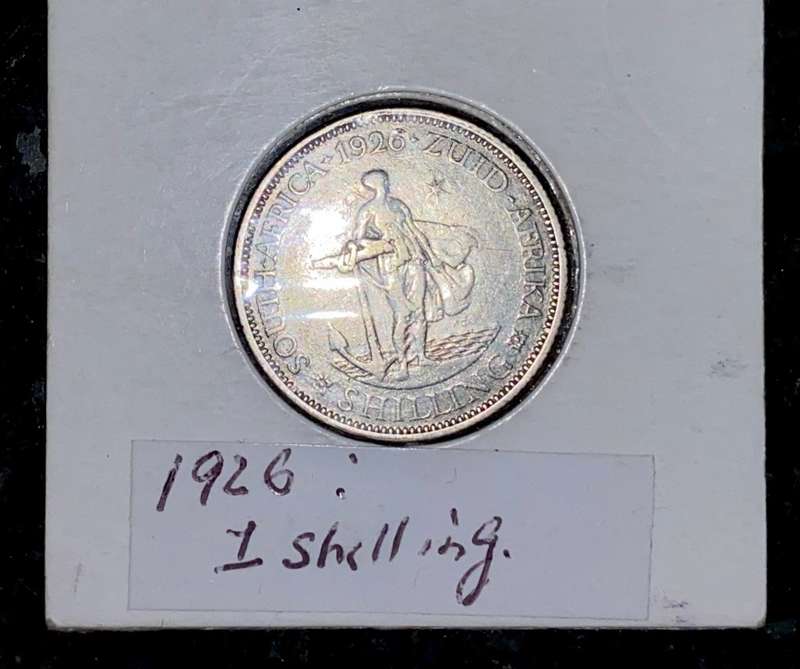 S A UNION SILVER 1 SHILLING- 1926 - IN COIN FLIP