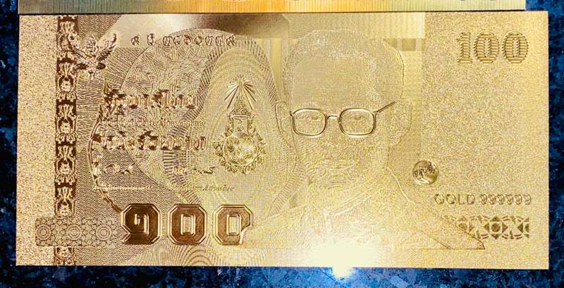 THAILAND - SET 100 BAHT GOLD & 50 BAHT COLORIZED GOLD FOIL999 CARD -AMAZING ART- WITH CERT & FOLDER