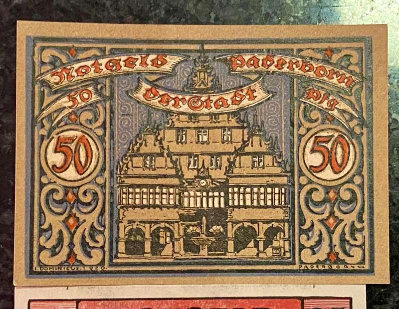 GERMANY SET 50 PFENNIG,25PF & 10 PF 1921 UNC NOTGELD (EMERGENCY MONEY) - AMAZING ART