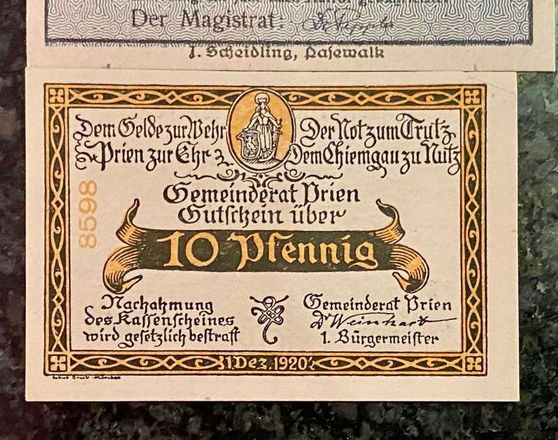 GERMANY SET 50 PFENNIG,25PF & 10 PF 1921 UNC NOTGELD (EMERGENCY MONEY) - AMAZING ART