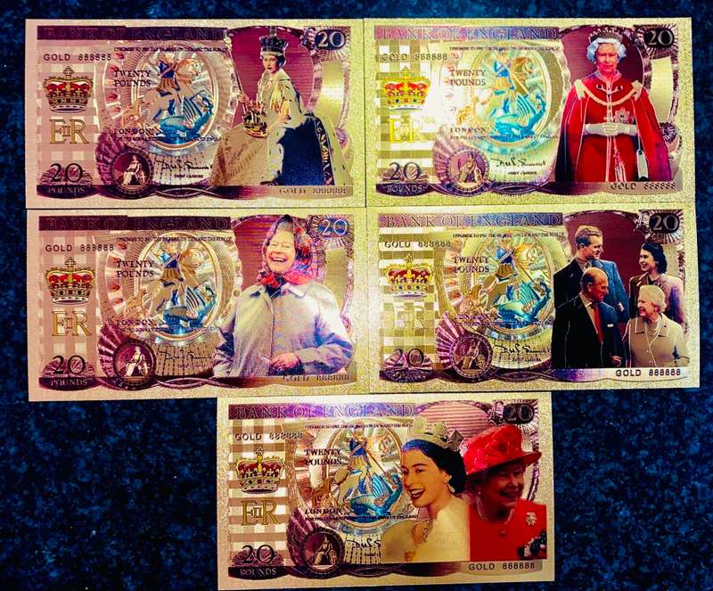 GREAT BRITAIN -- QUEENS PLATINUM JUBILEE SET -- COLORIZED GOLD FOIL999 CARD - WITH CERT & FOLDER