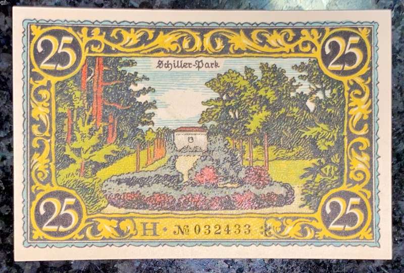 GERMANY 25 PFENNING - FRIESACK - 1921 UNC NOTGELD (EMERGENCY MONEY) - AMAZING ART