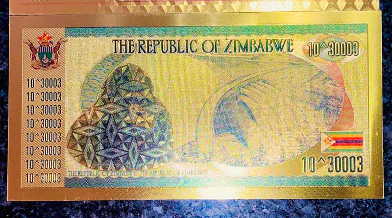 ZIMBABWE SET  1 MYTRILLION DOLLARS 30,003 ZERO`S & 1 QUADERINGENTILLION DOLLAR - GOLD FOIL999 CARDS