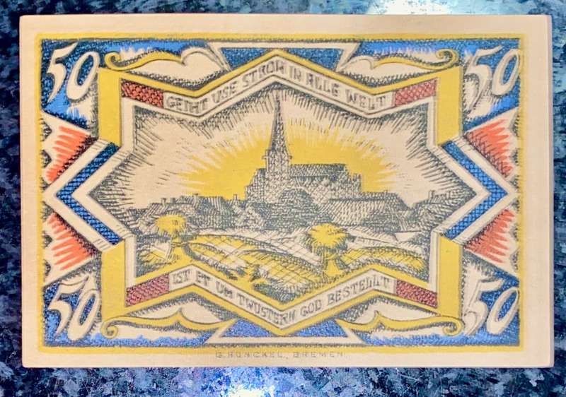 GERMANY 50 PFENNIG - TWISTRINGEN - 1921 UNC NOTGELD (EMERGENCY MONEY) - AMAZING ART