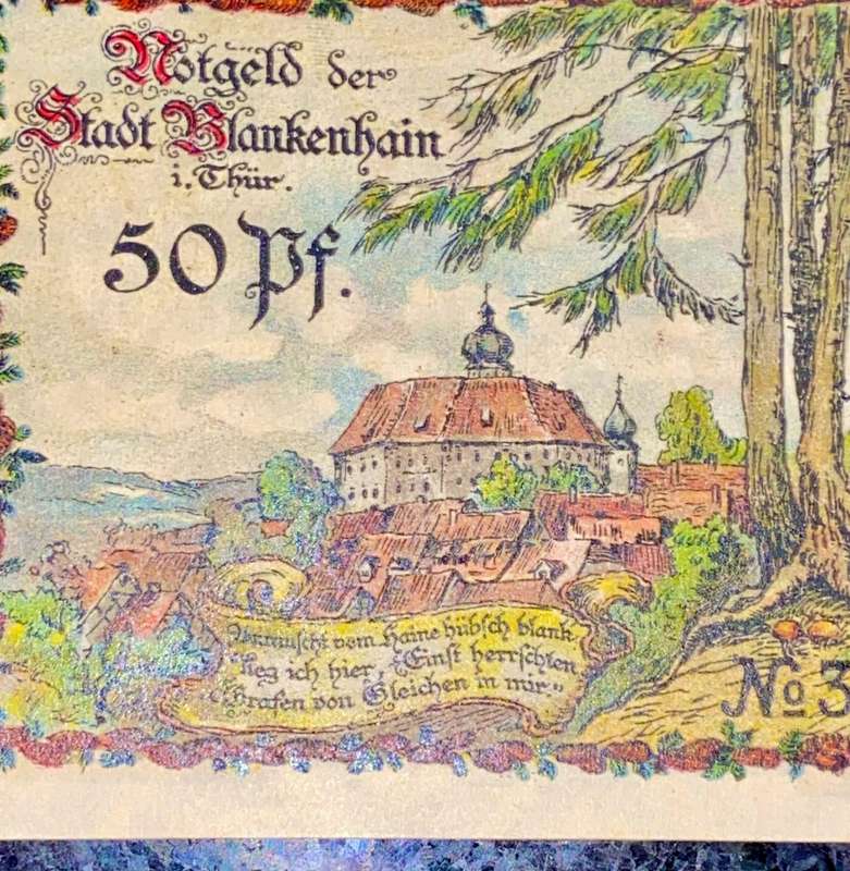 GERMANY 50 PFENNIG - THURINGEN - 1921 UNC NOTGELD (EMERGENCY MONEY) - AMAZING ART