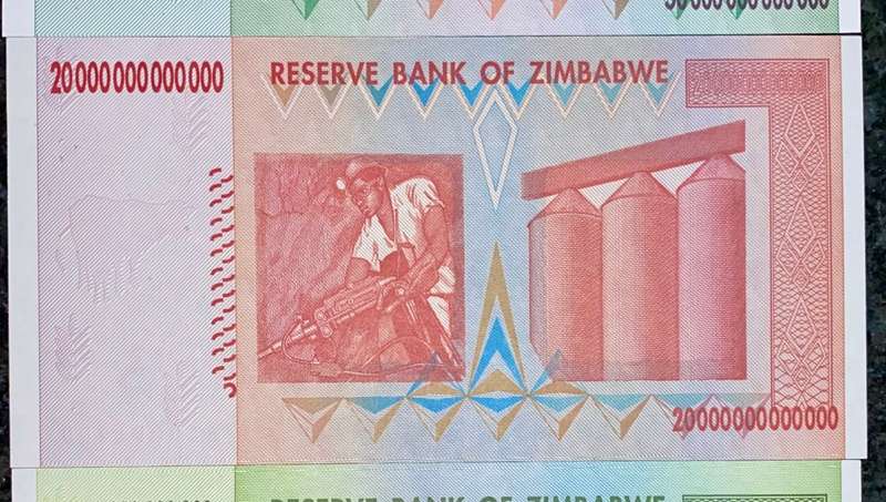 ZIMBABWE FULL SET AA TRILLION DOLLARS - 100 TRILLION, 50, 20 & 10 TRILLION 2008 UNC (1 BID TAKES ALL