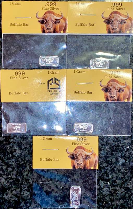 U S A -- Bison Bar - United States Of America - 1 gram fine silver bar + cert(1 available)