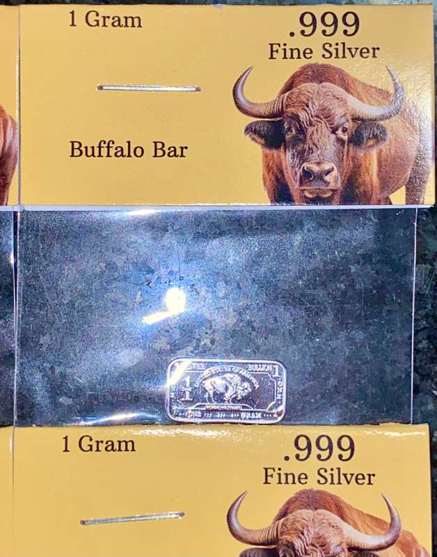 U S A -- Bison Bar - United States Of America - 1 gram fine silver bar + cert(1 available)