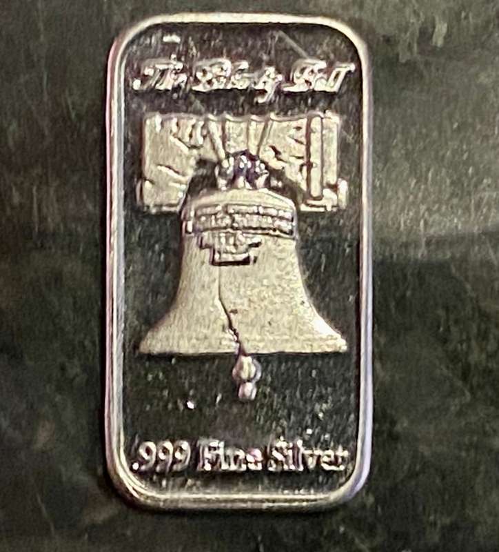 U S A -- THE LIBERTY BELL + CERT - UNITED STATES OF AMERICA - 1 GRAM FINE SILVER BARS(BID PER BAR)