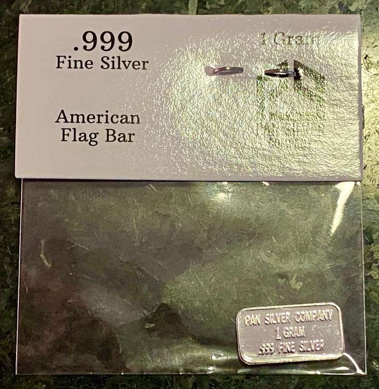 U S A -- AMERICAN FLAG BARS + CERT - UNITED STATES OF AMERICA - 1 GRAM FINE SILVER BARS(BID PER BAR)