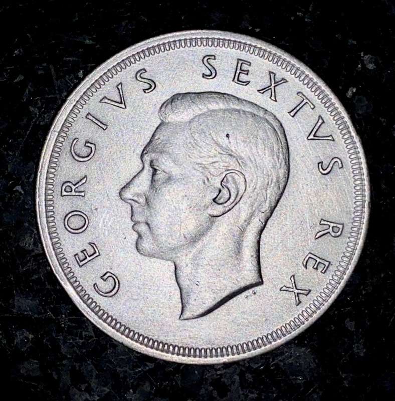 S A UNION SILVER 5 SHILLINGS 1948 VERY GOOD CONDITION CROWN SILVER 80%