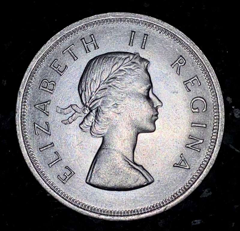 S A UNION SILVER 5 SHILLINGS 1956 VERY GOOD CONDITION SILVER CROWN