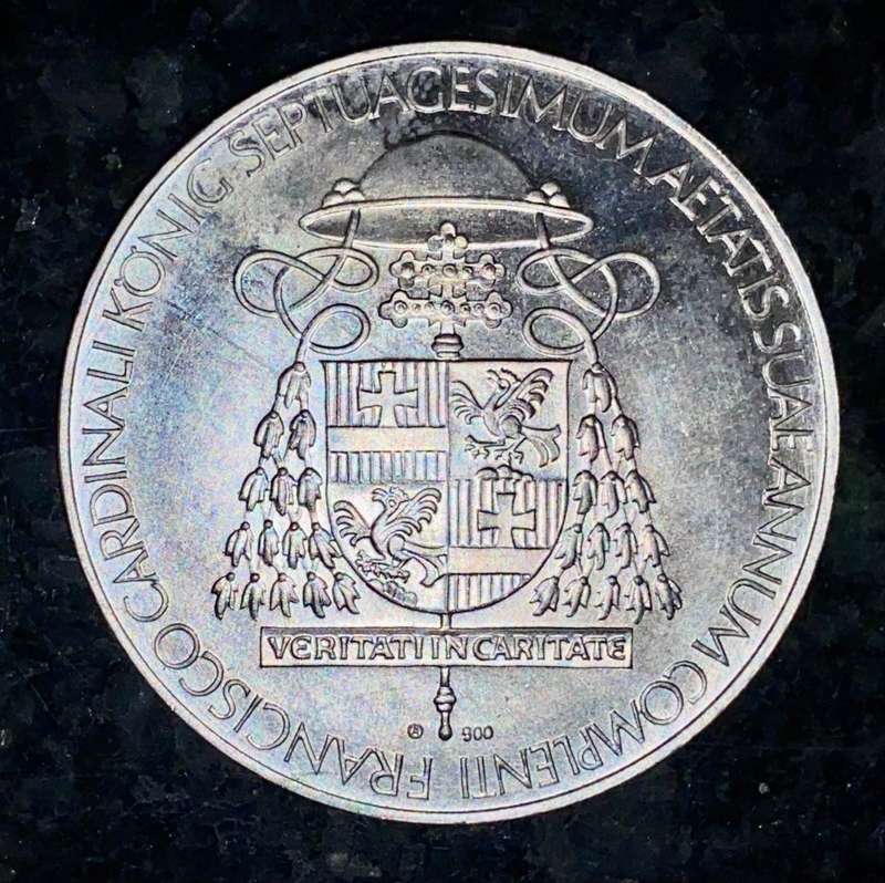SILVER KONIG FRANCISCO CARDINAL MEDALLION SILVER .900 -- 28g
