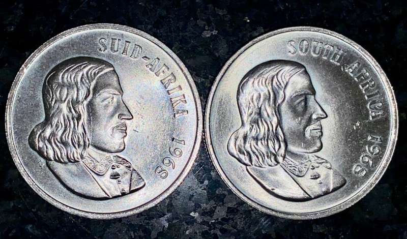SOUTH AFRICA SILVER SET R1 --1968 BOTH ENGLISH & AFRIKAANS SILVER 80%(1 BID TAKES ALL)