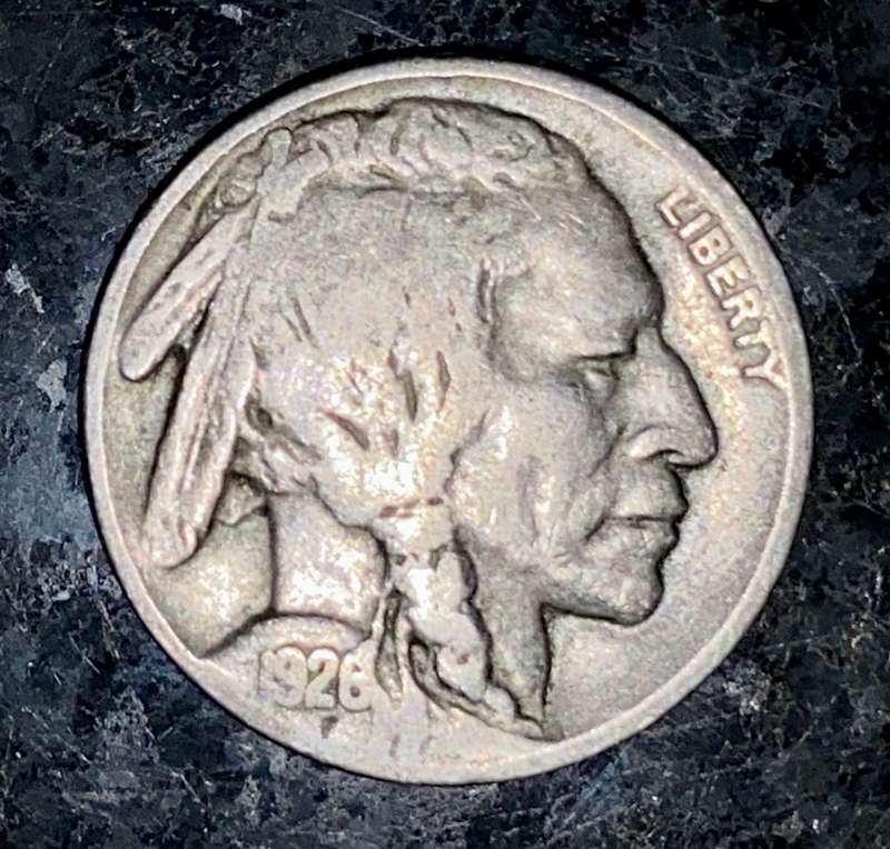 U S A BUFFALO & AMERICAN INDIAN 1926 FIVE CENT -