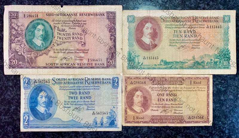 COMPLETE SET OF G.RISSIK & DECIMALS R20 TO R1 - FIRST ISSUE - 1962 BIG NOTES (1 BID TAKES ALL)