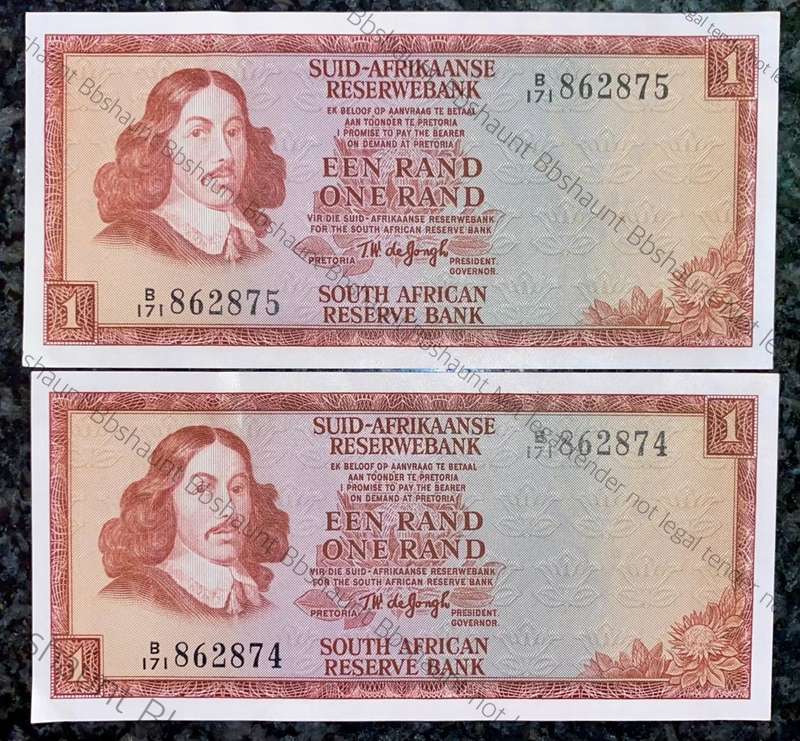TW DE JONGH ERROR R1 IN SEQUENCE B171 /862875 AUNC 3RD ISSUE 1975(1 BID TAKES ALL)