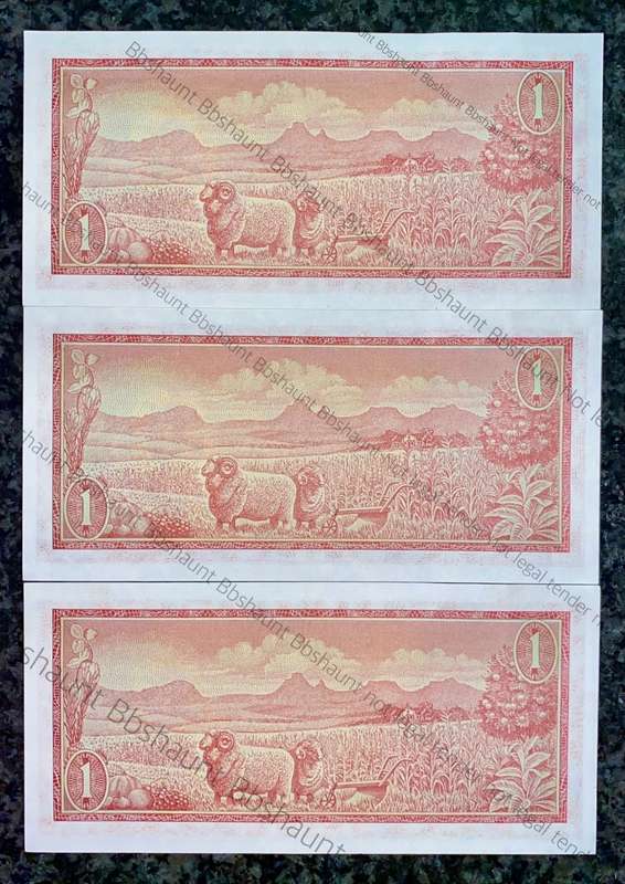 TW DE JONGH R1 IN SEQUENCE B608 /150566-564 UNC 3RD ISSUE 1975(1 BID TAKES ALL)