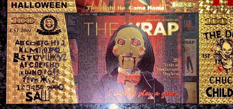 HORROR MOVIES - FREDDIE KRUGER, SCREAM, HALLOWEEN, IT, TRAP, CHUCKY - COLORIZED GOLD FOIL 999 CARDS