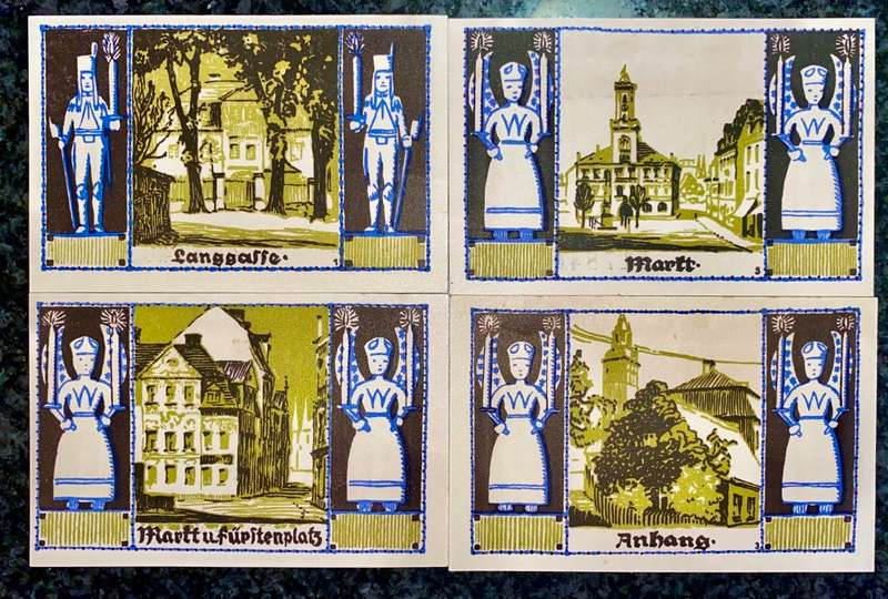 GERMANY - SET OF GSHNEEBERG 50 PFENNIG 1921 UNC NOTGELD (EMERGENCY MONEY) - AMAZING ART
