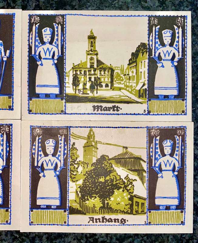 GERMANY - SET OF GSHNEEBERG 50 PFENNIG 1921 UNC NOTGELD (EMERGENCY MONEY) - AMAZING ART