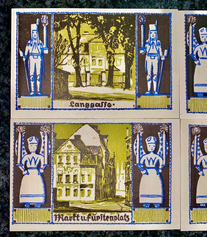 GERMANY - SET OF GSHNEEBERG 50 PFENNIG 1921 UNC NOTGELD (EMERGENCY MONEY) - AMAZING ART