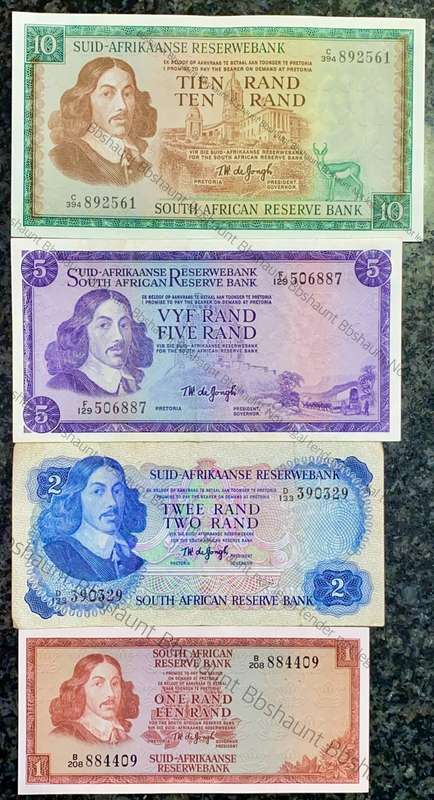 COMPLETE SET OF TW DE JONGH & DECIMALS R10 TO R1 MOSTLY GOOD CONDITION (1 BID TAKES ALL)