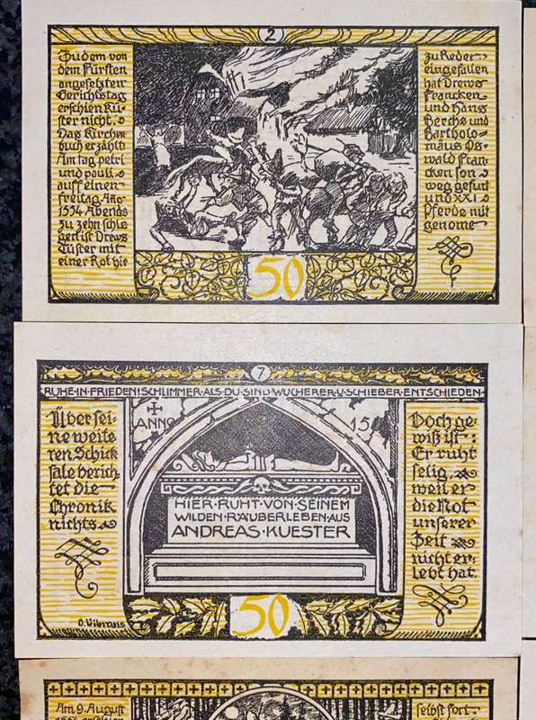 GERMANY FULL SET - RIEDER 50 PFENNIG 1921 - UNC-AUNC NOTGELD (EMERGENCY MONEY) - AMAZING ART