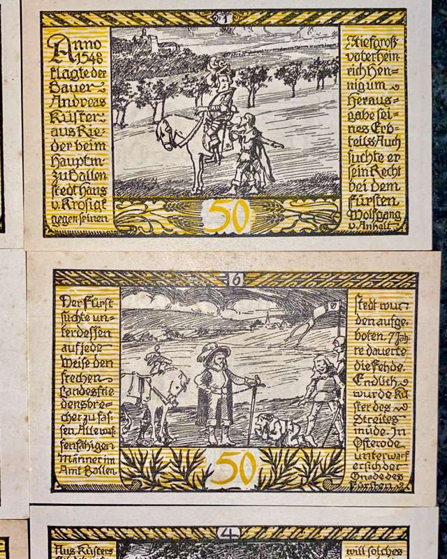 GERMANY FULL SET - RIEDER 50 PFENNIG 1921 - UNC-AUNC NOTGELD (EMERGENCY MONEY) - AMAZING ART