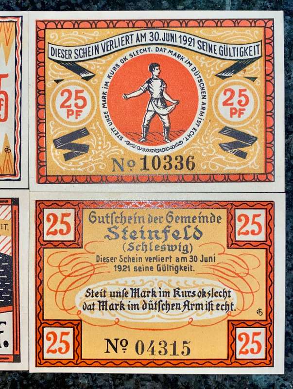 GERMANY SET - STEINFELD 25 PFENNING 1920 - UNC NOTGELD (EMERGENCY MONEY) - AMAZING ART -