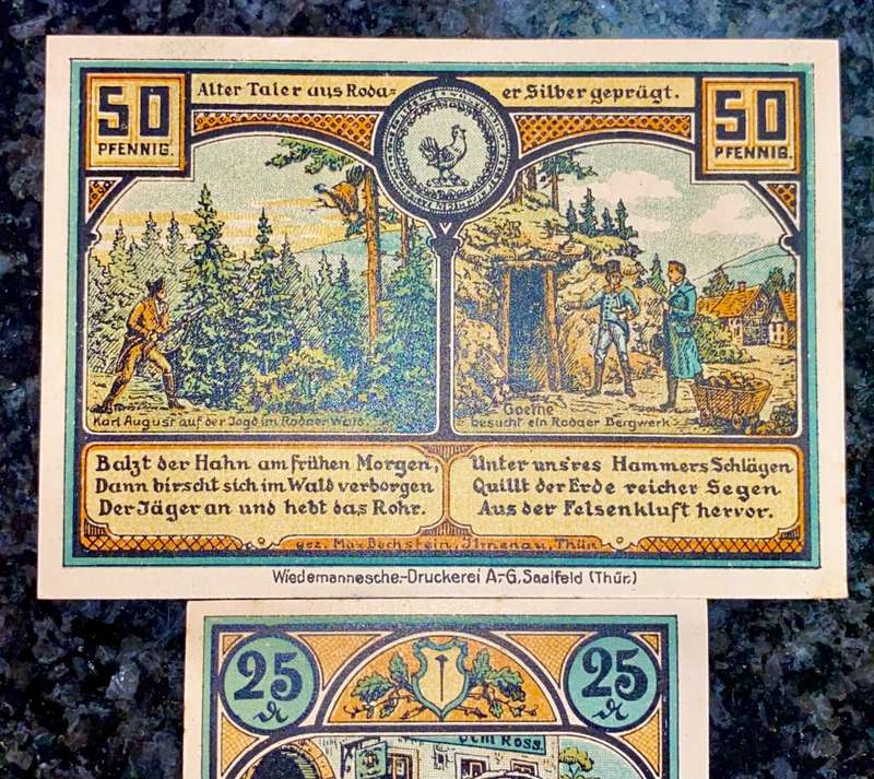 GERMANY SET - RODA 50 PFENNIG, 25 PF & 20 PFENNIG 1921 - UNC NOTGELD (EMERGENCY MONEY) - AMAZING ART