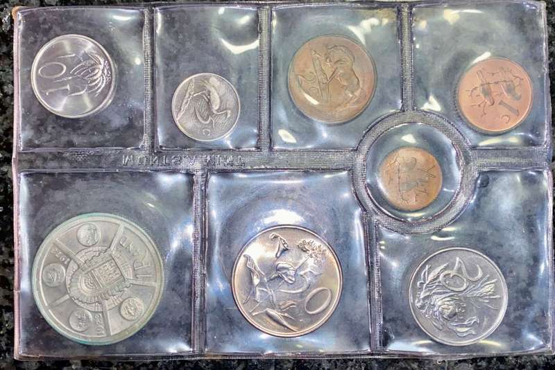 S A MINT UNCIRCULATED SET --1974 -- SILVER R1 TO 1/2 CENT 50TH ANNIVERSARY SA MINT -SEALED FROM MINT