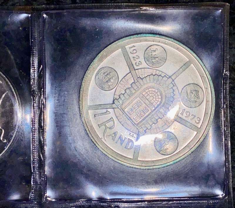 S A MINT UNCIRCULATED SET --1974 -- SILVER R1 TO 1/2 CENT 50TH ANNIVERSARY SA MINT -SEALED FROM MINT