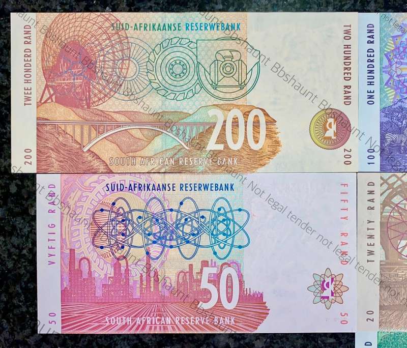 COMPLETE SET OF CL STALS & DECIMALS R200 TO R10 SECOND ISSUE 1994 UNC (1 BID TAKES ALL)