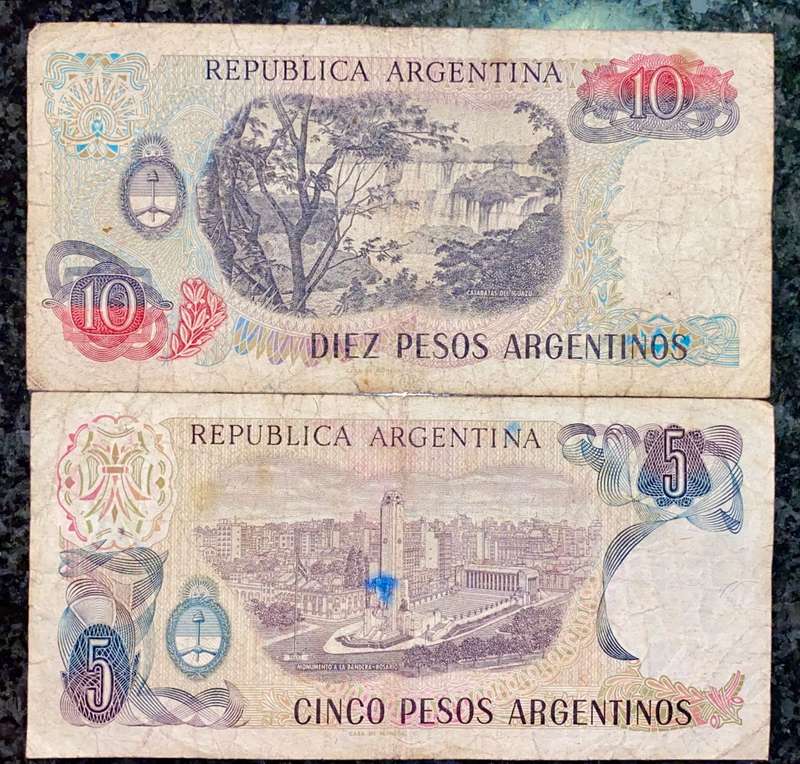 ARGENTINA SET 10 PESOS & 5 PESO (1 BID TAKES ALL)