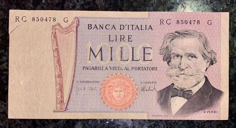 ITALY 1000 LIRE 1969