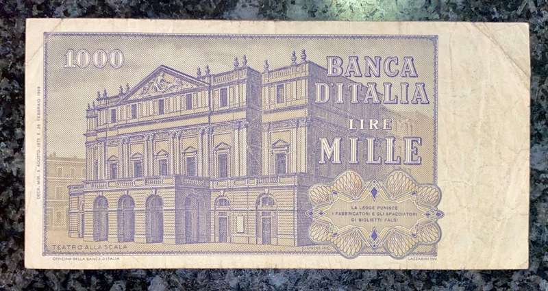 ITALY 1000 LIRE 1969