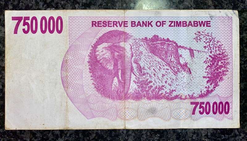 ZIMBABWE AA 750,000 DOLLARS 2008