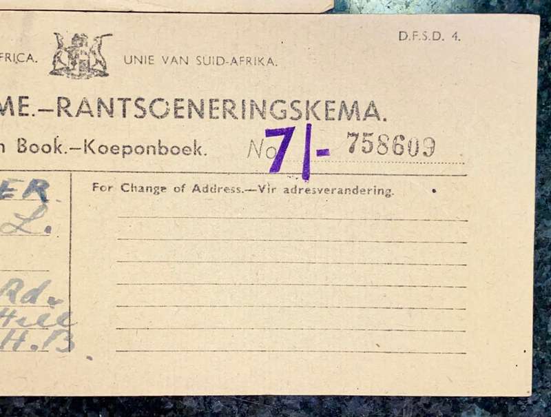 S A UNION PETROL RATION FILLING STATION FULL UNUSED COUPON BOOK & 4 + 5 GALLON 1942/45 WW2