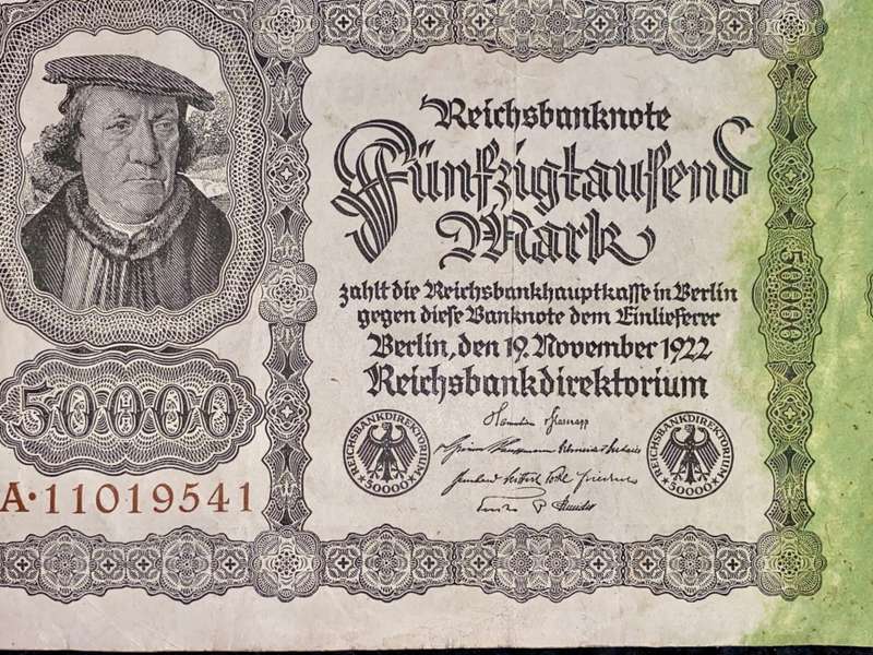 GERMANY 50,000 MARK A 1922 LARGE NOTE