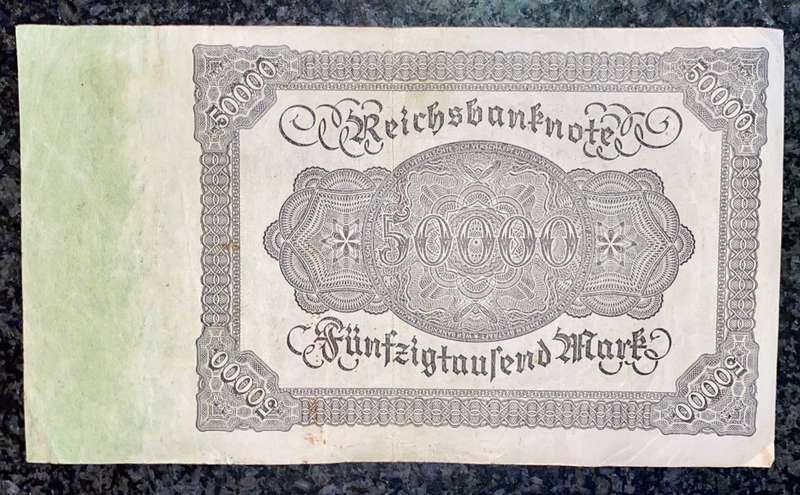 GERMANY 50,000 MARK A 1922 LARGE NOTE