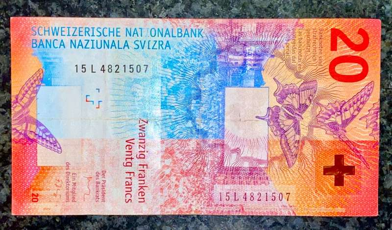SWITZERLAND 20 FRANCS 2015 ND