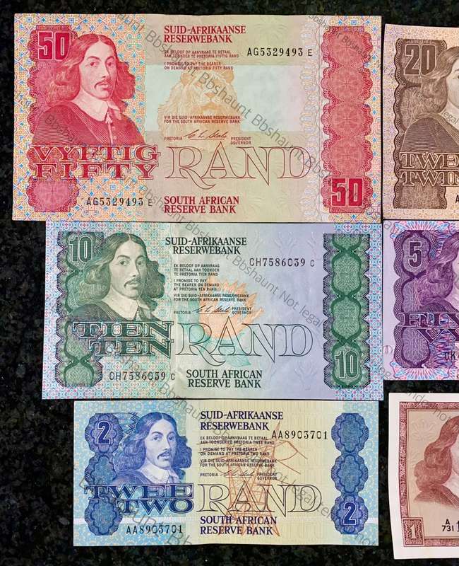 COMPLETE SET OF CL STALS & DECIMALS R50 TO R2 - 1ST ISSUE UNC-EF (R1A TW DE JONGH (1 BID TAKES ALL)