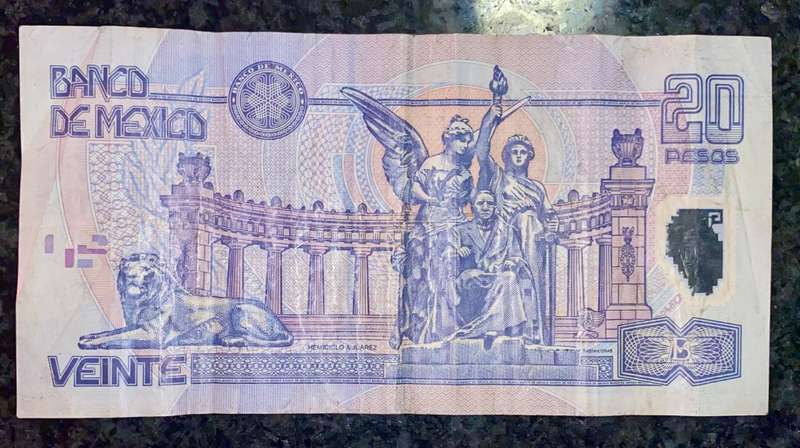 MEXICO 20 PESOS 2001 POLYMER NOTE