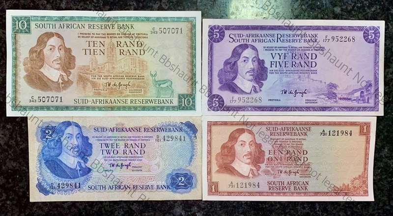 COMPLETE SET OF TW DE JONGH & DECIMALS R10 TO R1 AUNC - EF MOSTLY SPRINGBUCK WTM 1967-1975
